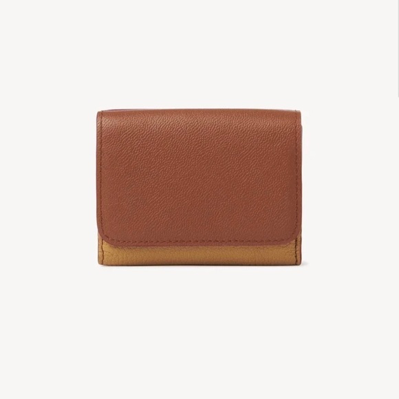 CHLOE NEW Layers medium tri-fold wallet smooth small grain cowhide color-block - Picture 3 of 5